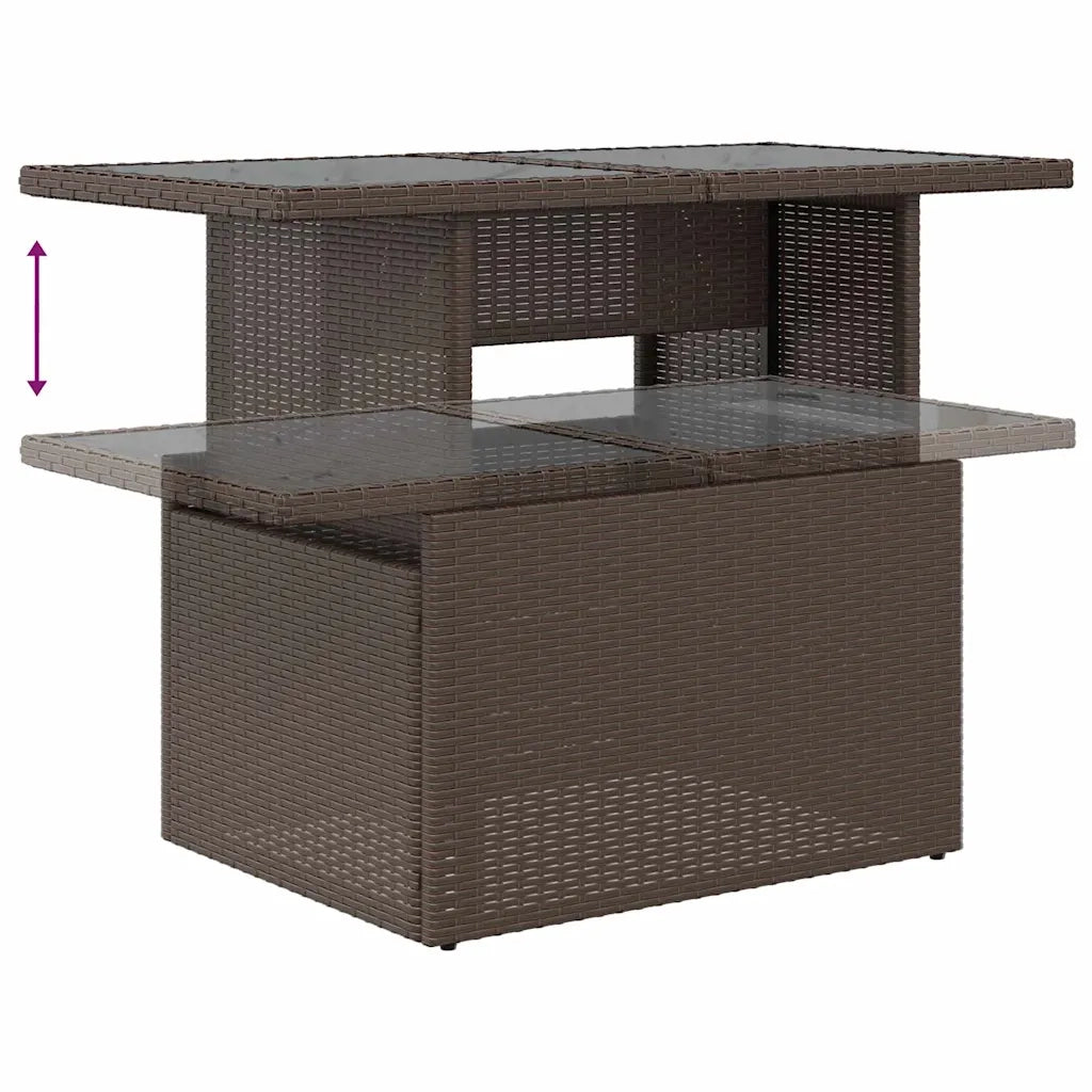 Set Divano da Giardino con cuscino 7 pcs Marrone Poly Rattan 3348834
