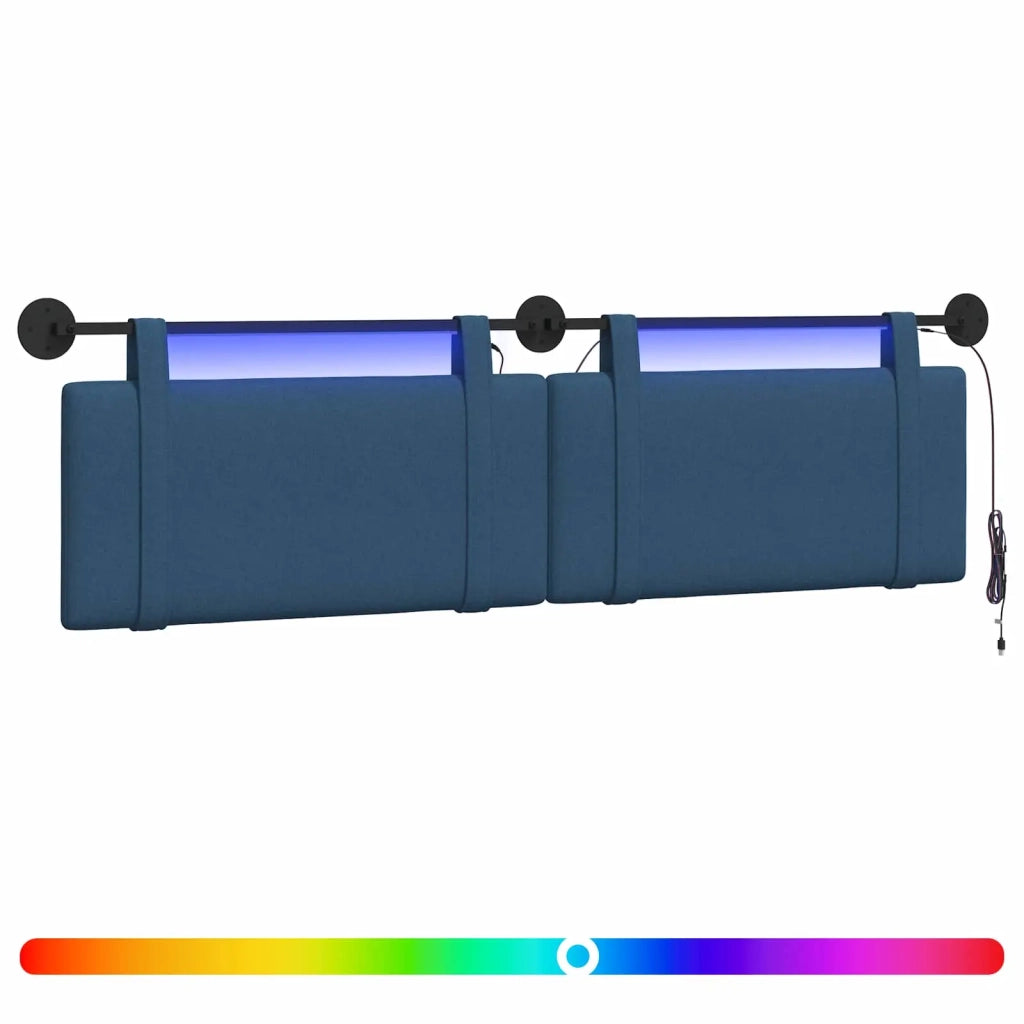 Testiera sospesa Con luce LED Blu Tessuto 3424005