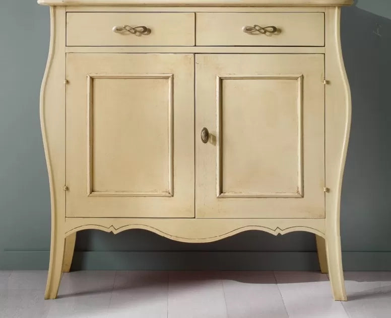 Madia credenza 2 porte 2 cassetti in legno avorio patinato l.105 p.50 h.100 (3090) - Mobili 2G