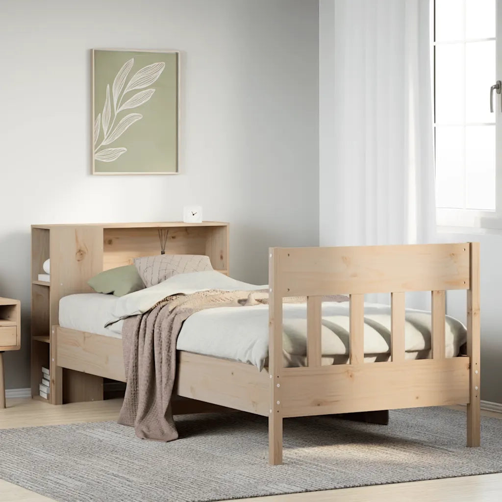 Giroletto con Libreria senza Materasso 75x190 cm in Legno Pino 3323206