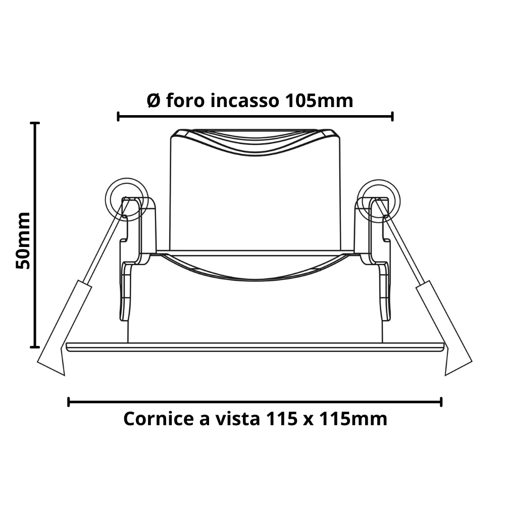 Faretto led incasso orientabile quadro soffitto 10watt driver incluso *** temperatura colore lampada 6000k bianco fre...