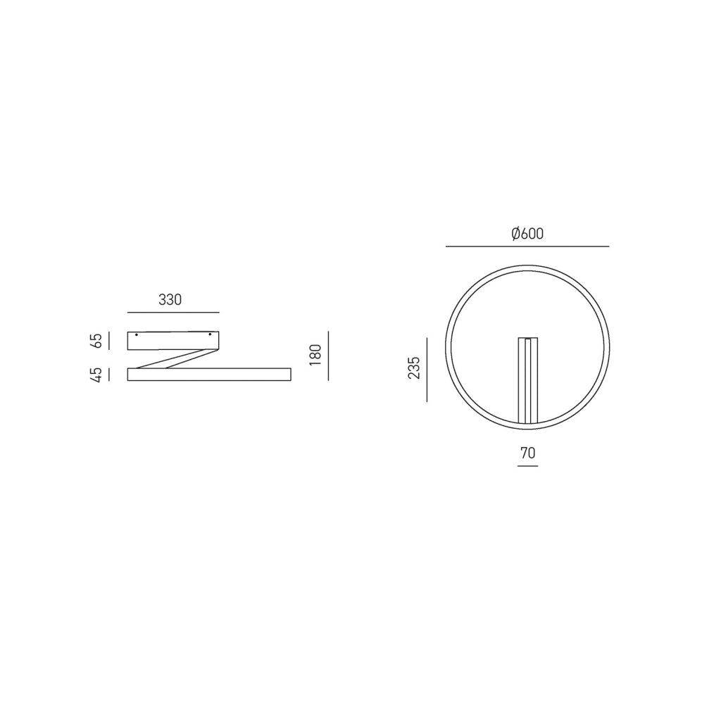 Plafoniera LED Criseide P/G - 60W 3100lm 3000K dimmerabile taglio di fase in alluminio finitura Oro Spazzolato - Gealux