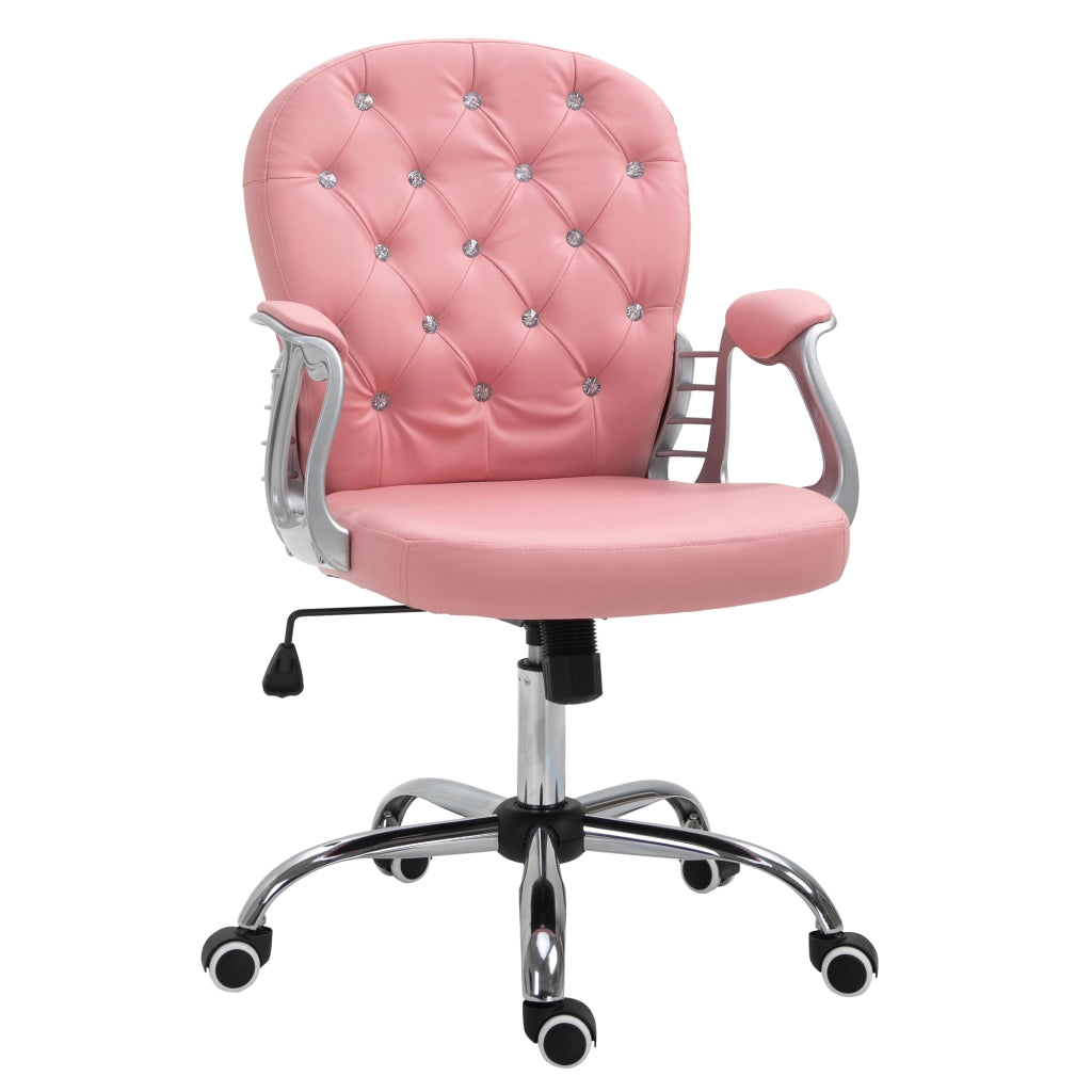 Sedia da ufficio con schienale regolabile ¨C Minimal ¨C rosa, similpelle, altezza regolabile