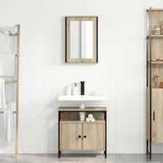 Set di mobili per il bagno 2 pcs Marrone Legno multistrato 3345132