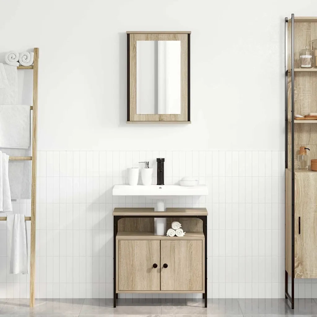Set di mobili per il bagno 2 pcs Marrone Legno multistrato 3345132