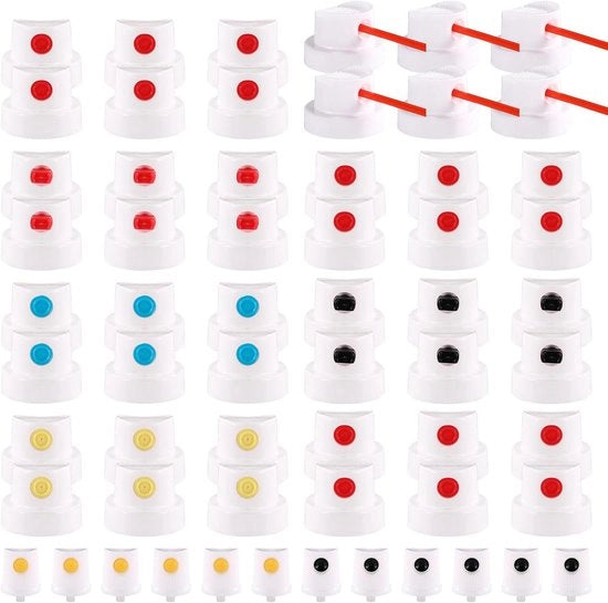 Set di 60 pezzi di punteruoli per vernice, Spout monoblocco universale per graffiti e pittura su parete