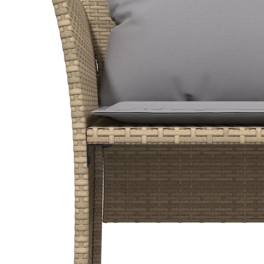 Sedia da Giardino con Poggiapiedi in Polyrattan Beige CFW8631005