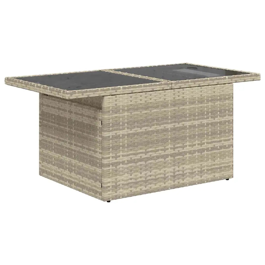 Set Divano da Giardino 9 pcs Grigio chiaro Poly Rattan