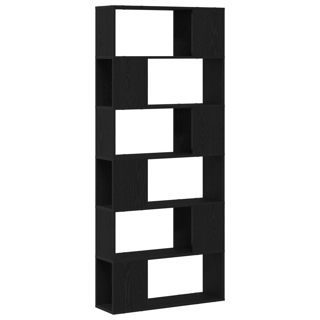 Scaffale  Nero Rovere 80x24x186 cm Legno ingegnerizzato