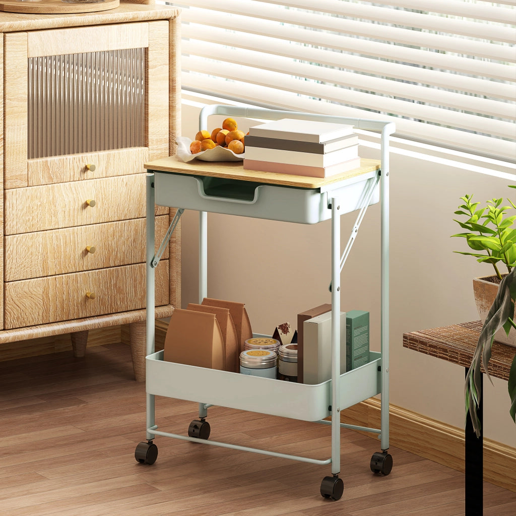 Carrello cassettiera con ruote ¨C zephmum ¨C verde chiaro 60x40x80