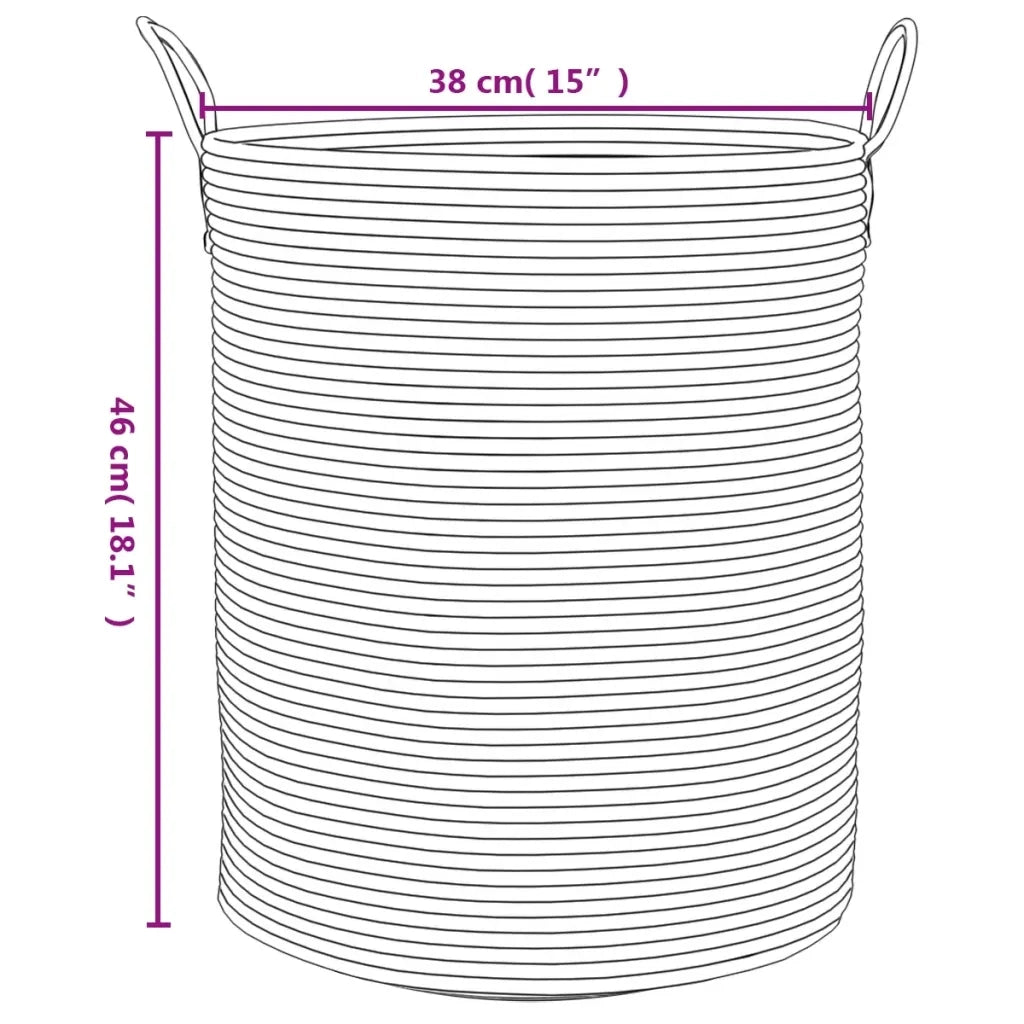 Cestino Portaoggetti Marrone e Bianco ?38x46 cm in Cotone CFW8386530