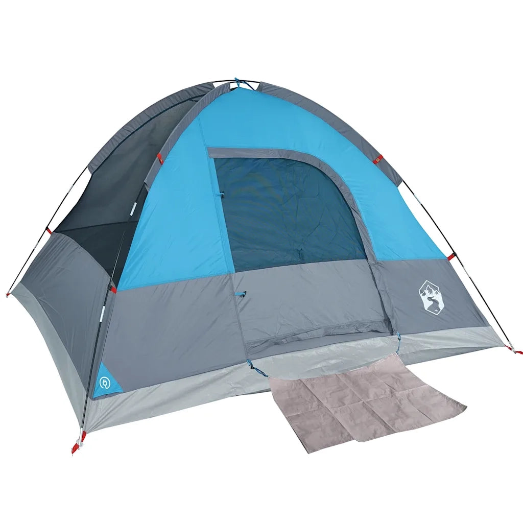 Tenda da Campeggio a Cupola per 4 Persone Blu Impermeabile 94700