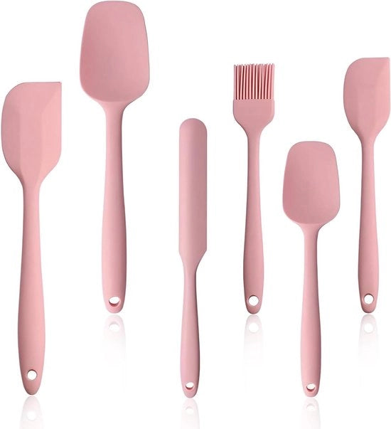 Set di spatole in silicone per la cucina, resistente al calore, 6 pezzi con schiacciai e spazzola per pizza e pannocotte