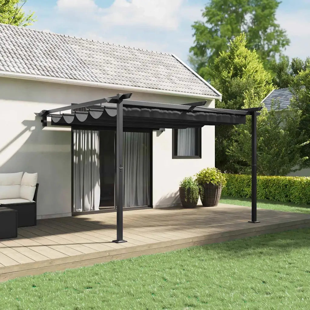 vidaXL Gazebo a Muro Antracite Acciaio