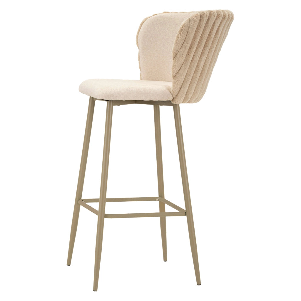 Kalpa, Sgabello Imbottito, 55x58x106h cm Bianco Crema