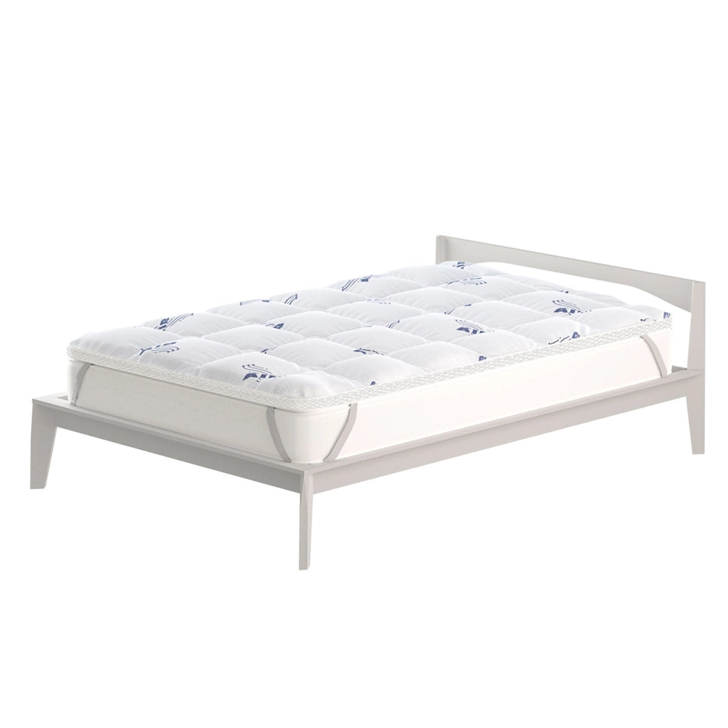 Topper 1 Piazza e Mezzo Trapuntato 300 gr/mq con Elastici Air Traspirante Bianco