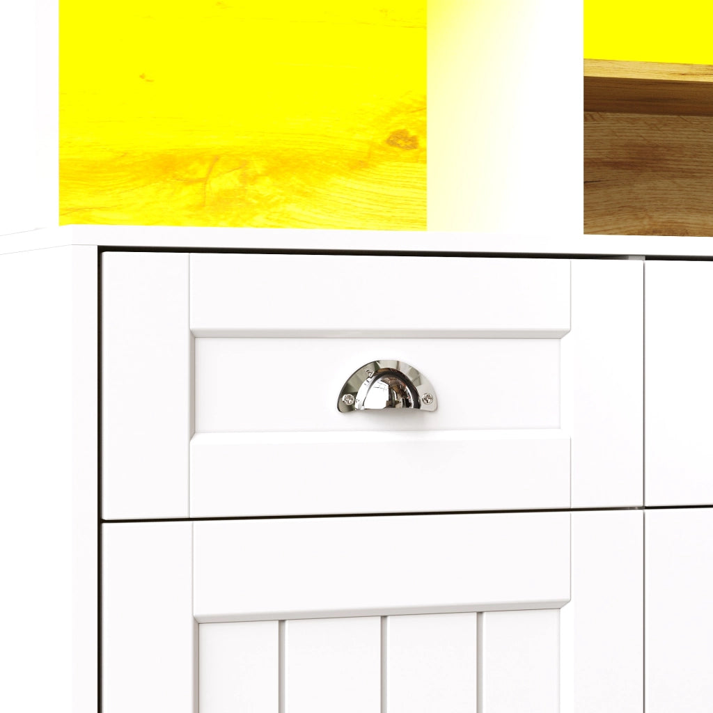ARMADIO Cucina 140x40x175 cm MDF Bianco con illuminazione LED