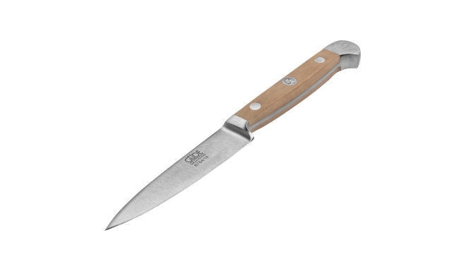 Güde B764-10 Alpha Birne Coltello Spelucchino 10 cm Lama Forgiata a Mano in Acciaio al Cromo-Vanadio-Molibdeno Durezza 56±1 HRC Manico in Legno di Pero colore Legno