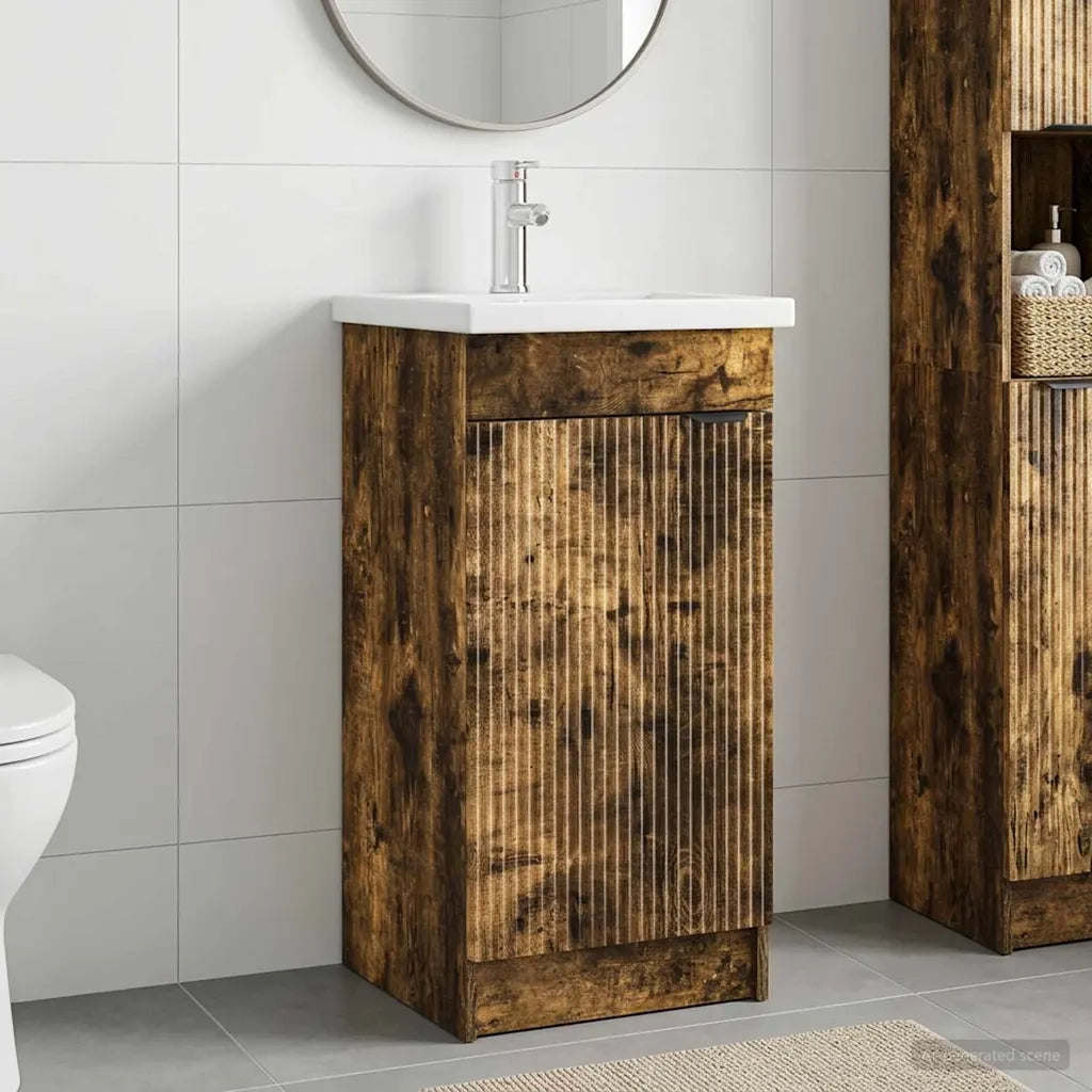 Mobile da bagno con lavabo Rovere Fumo 42 x 40 x 84,5 cm 890089
