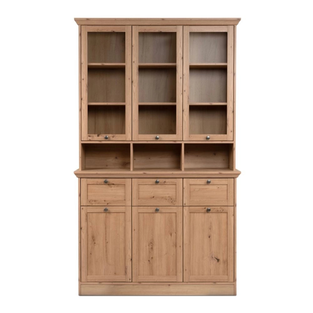 Credenza con vetrina Timber54A 120x40x200H Il fascino del legno naturale nella tua casa