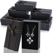 Scatole di regalo in cartone ondorato 24 pezzi - Scatole di presentazione rettangolari con coperchio - Scatole di regalo con anello - Dimensioni: 8 cm x 5 cm x 1,5 cm - Materiale: cartone duraturo