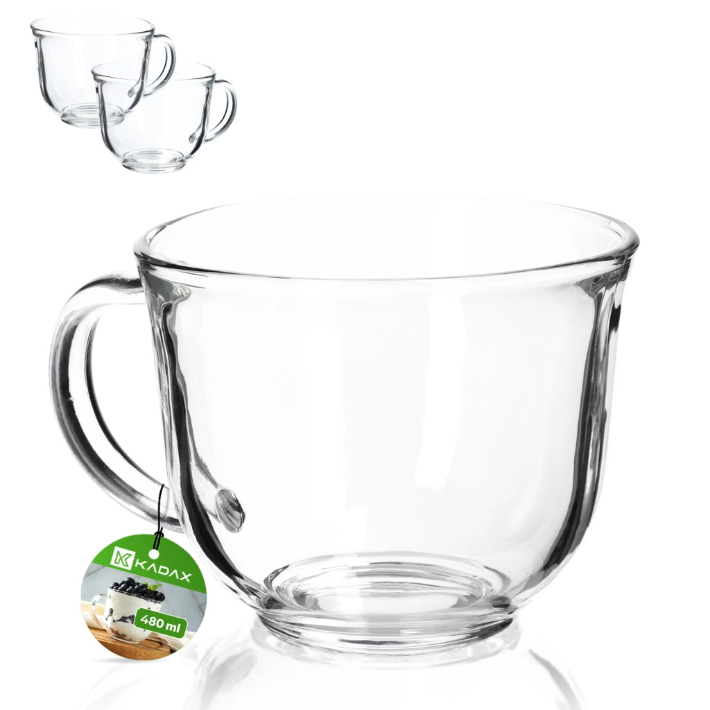 Set di 2 tazze da tè/caffè invernali KADAX da 480 ml con manico.