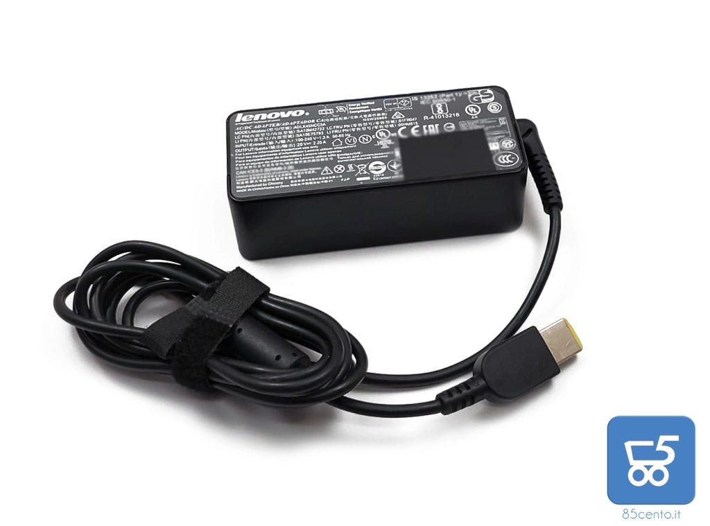 ALIMENTATORE LENOVO ADLX45NCC3A 45W 20V 2.25A SPINOTTO RETTANGOLARE GIALLO 4 x 10mm Usato