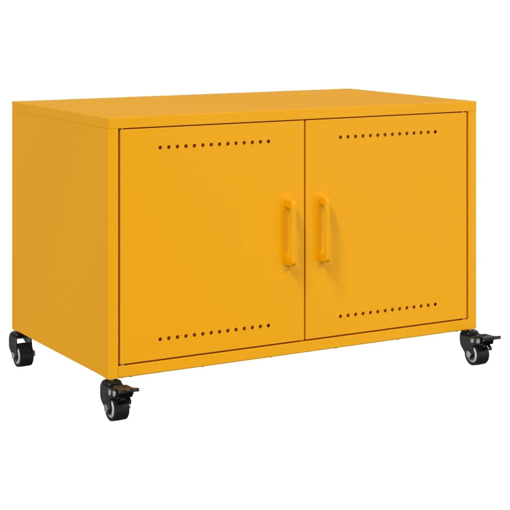 Mobile TV Giallo Senape 68x39x43,5 cm in Acciaio 846641