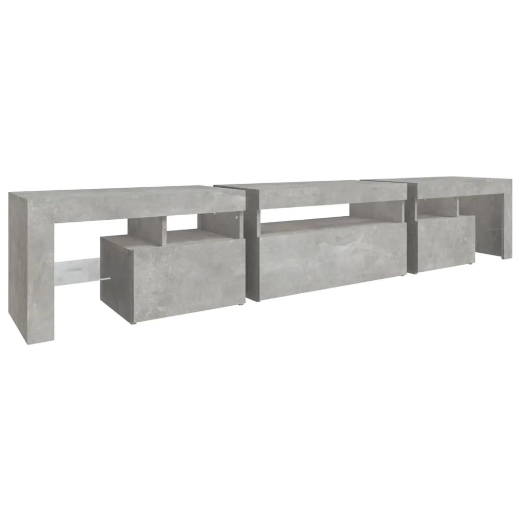 Mobile TV multimediale mensola TV credenza mobile TV sala da pranzo soggiorno camera da letto con luci LED 215 x 36,5 x 40 cm grigio cemento 02_0026558