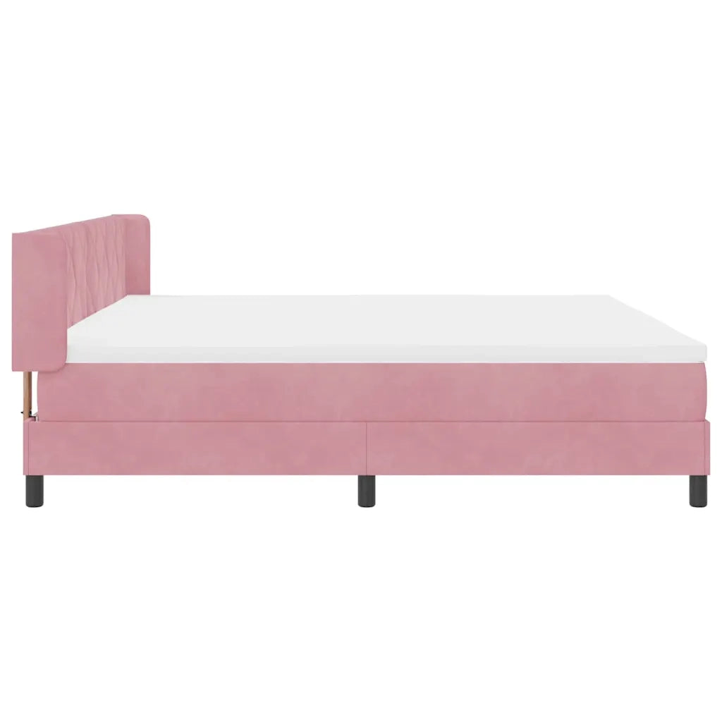 Letto a molle con testiera Rosa 200 x 200 cm Velluto 3341545