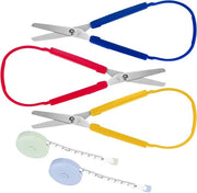 Set di forbici a anello da 3 pezzi per bambini e adulti - forbici per artigianato con anello a molla - destro e sinistro - terapia e nastro incluso
