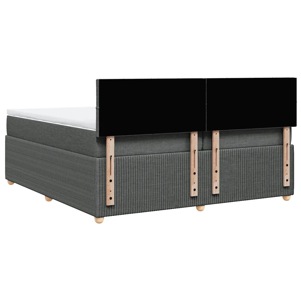 vidaXL Giroletto a Molle con Materasso Grigio Scuro 200x200 cm Tessuto