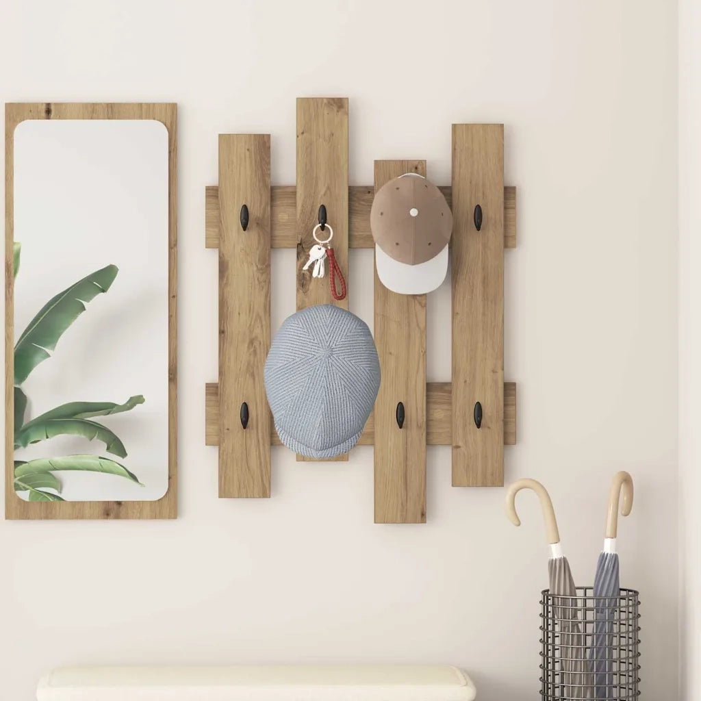 Appendiabiti a muro A parete Rovere artigianale 60 x 3 x 82 cm 874482