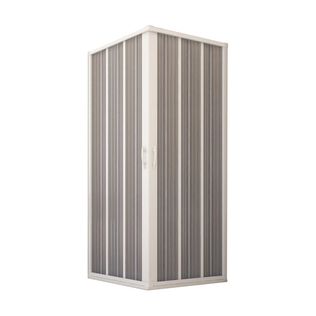 Box Doccia in PVC 100x100CM H185 a soffietto con Apertura Centrale colore Bianco mod. Flex