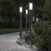 Lampioni a dissuasore con sensore e presa 3 pz 110 cm Acciaio Inox IP44 4006022