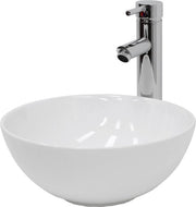 Wastafel inclusa con impianto di scarico bianco senza sovrappiù Ø 32x13,5 cm ceramica bianca