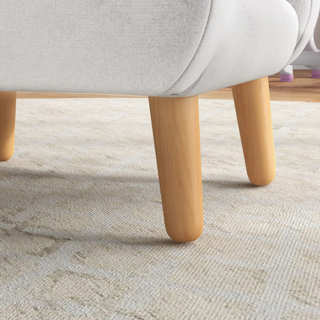 Poltrona per Bambini in Stile Scandinavo 46x51x55 cm Braccioli a Nuvola in Tessuto Bianco