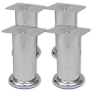 Set 4 gambe rotonde per sofa cromate 120 mmcod mxl 94770