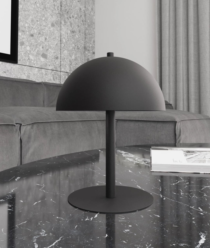 Lampada Da Tavolo Moderna Demetra Acciaio Nero 2 Luci G9 Ip20