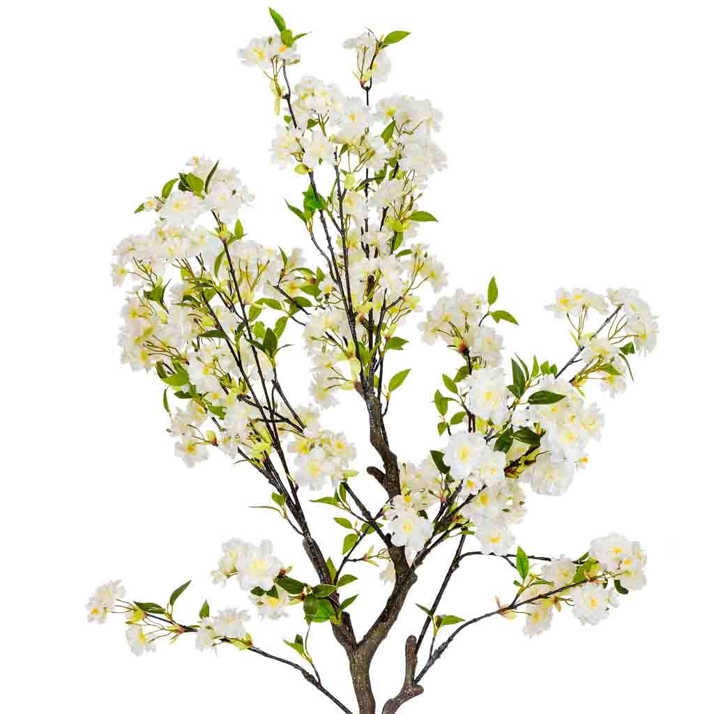 Pianta di ciliegio artificiale decorativa bianco 74x69x132