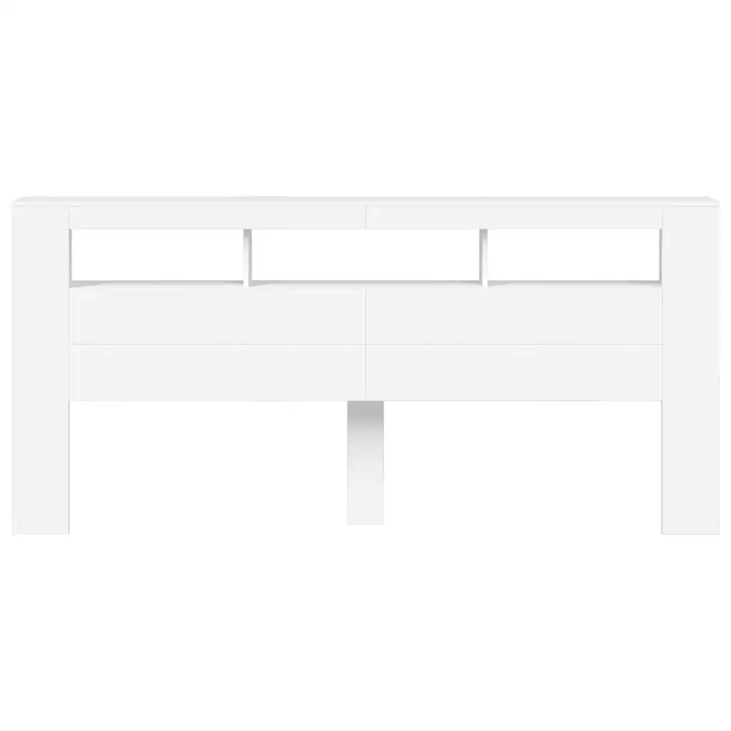 Testiera LED Bianca 220x18,5x103,5 cm Legno Multistrato 837372