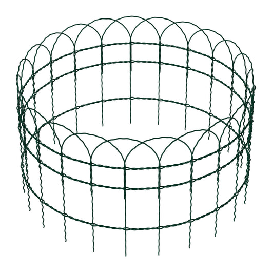 Recinzione giardino 0,65 x 25 m verde, rete metallica in acciaio rivestita in PVC con bordo superiore ad arco, recinzione con maglie 9 x 15 cm, filo Ø 2mm