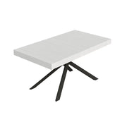 Tavolo allungabile 160/244x80 cm Niket colore bianco frassino gambe antracite