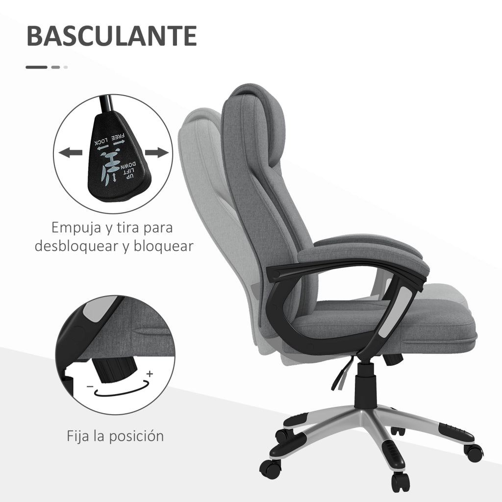 Sedia da Ufficio Girevole Basculante ¨C Xylo ¨C Grigio con Braccioli Altezza Regolabile 66x75x110-120cm