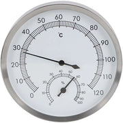 Termometro e Igrometro 2 in 1 - Sauna - Temperatura 10-120°C - Umidità 0-100% - Acciaio Inossidabile