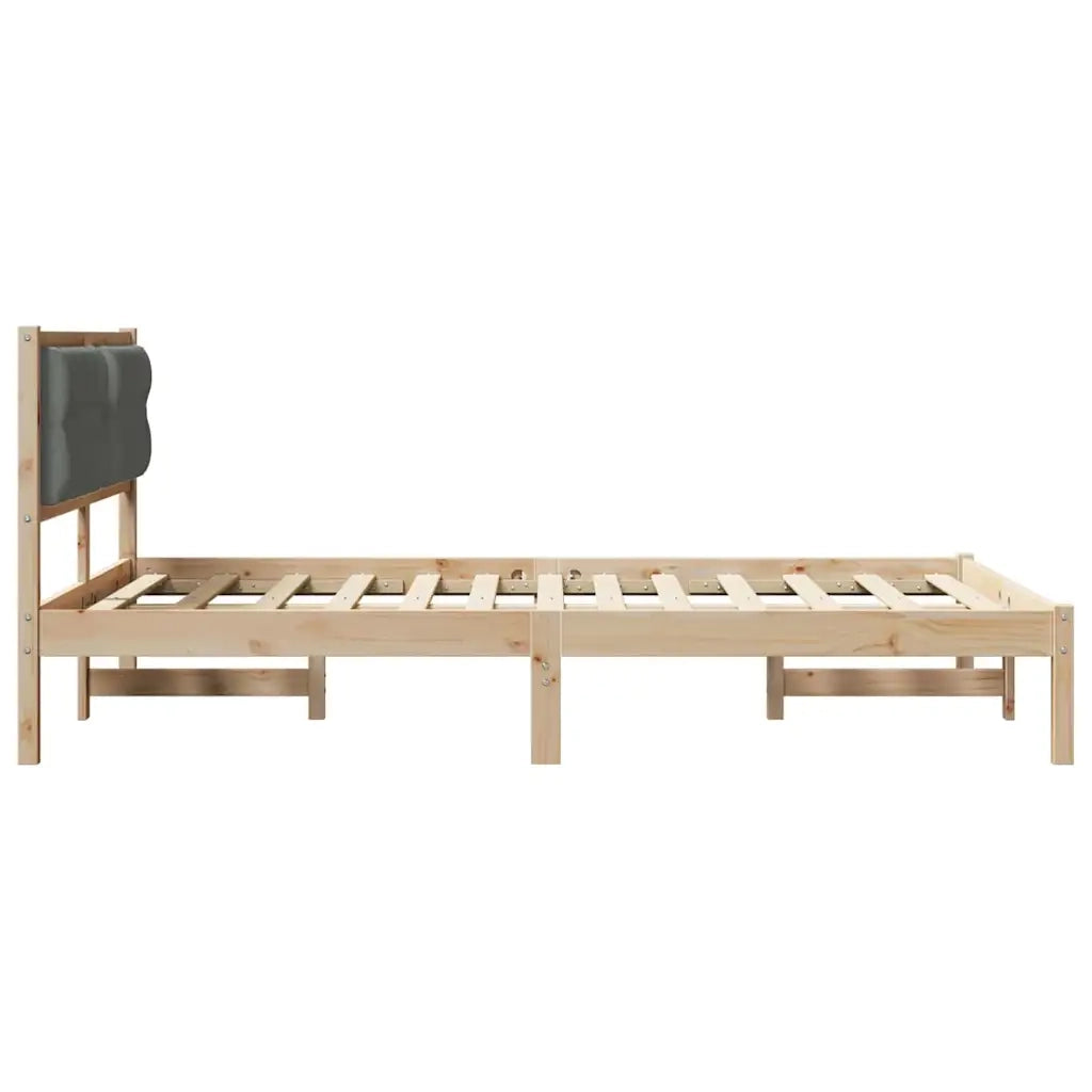 Struttura del letto Grigio scuro 140 x 190 cm Pino massello 878195