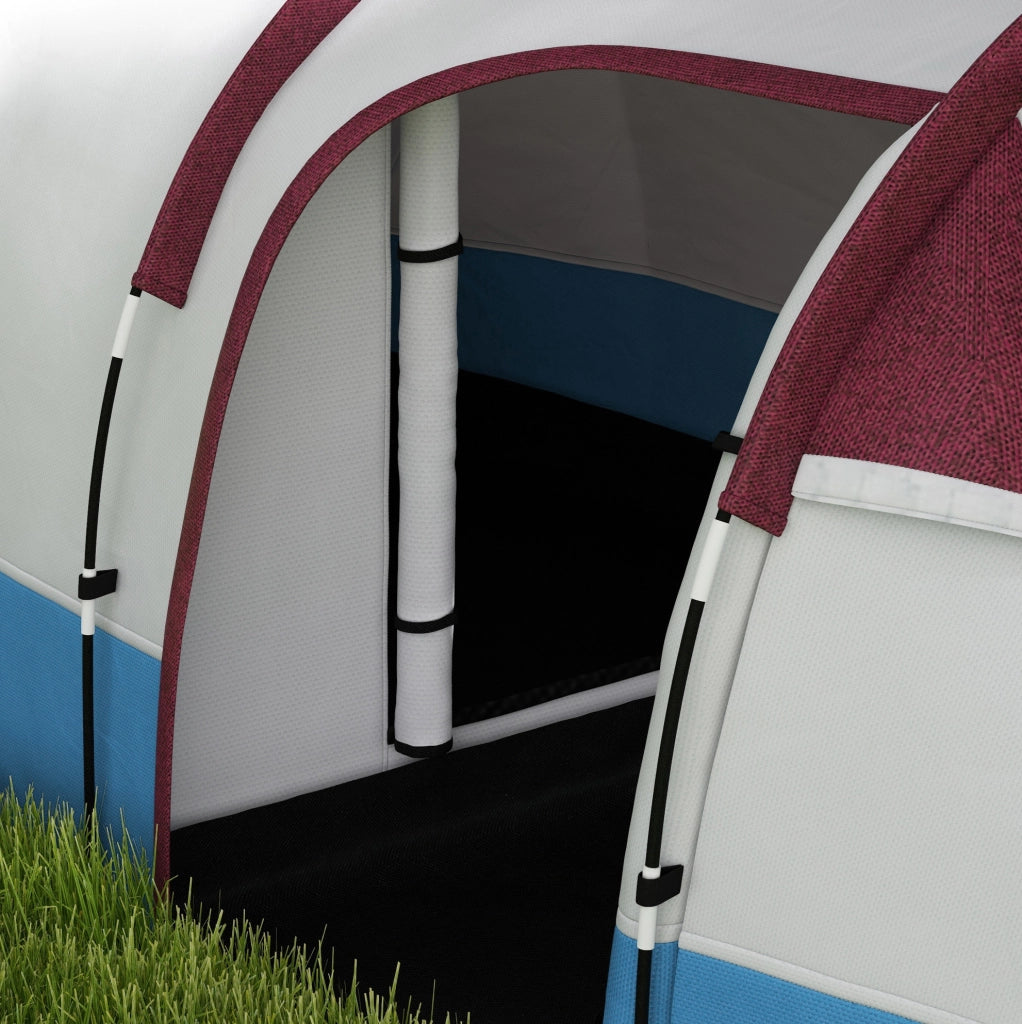 Tenda da campeggio a tunnel per 3 persone; 2 zone separate; impermeabile; rossa