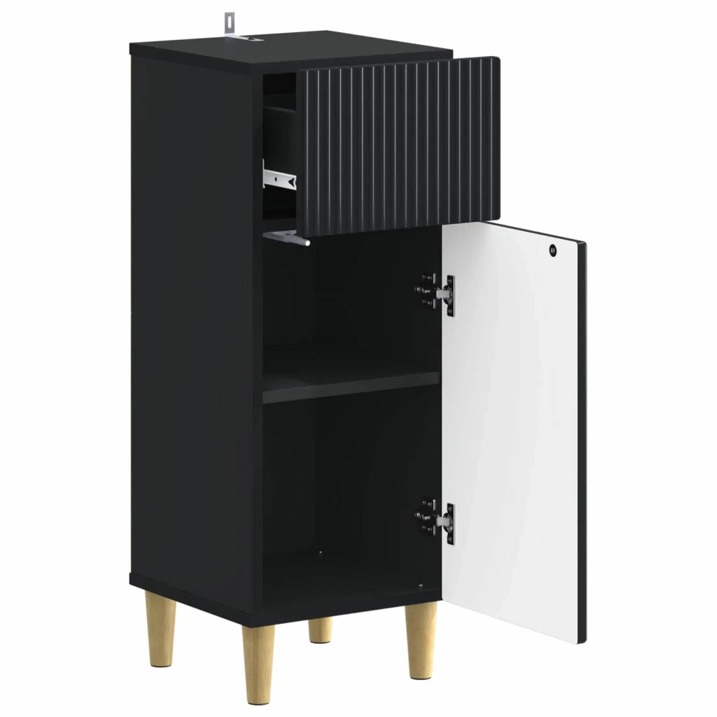 Mobiletto da Bagno ARNHEM Nero 30 x 31 x 80 cm 896606