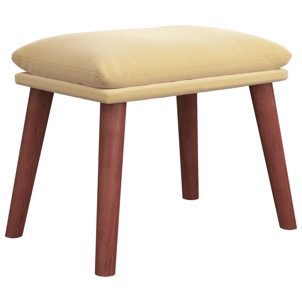 Poggiapiedi Bianco Crema 45x29,5x39 cm in Velluto cod mxl 66262
