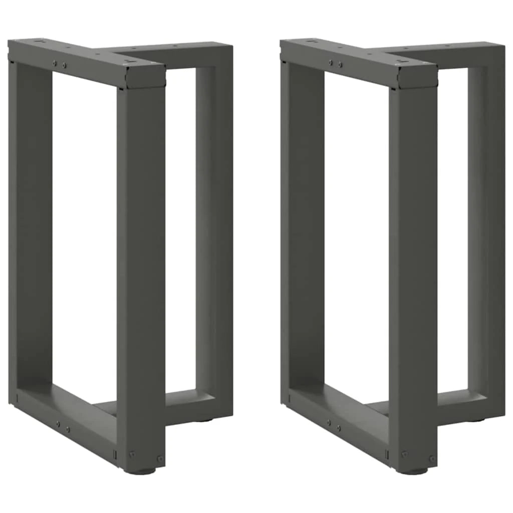 Set di 2 gambe per tavolo da pranzo a forma di T 50 x 35 x 73 cm con piedini regolabili design moderno acciaio antracite 02_0057319
